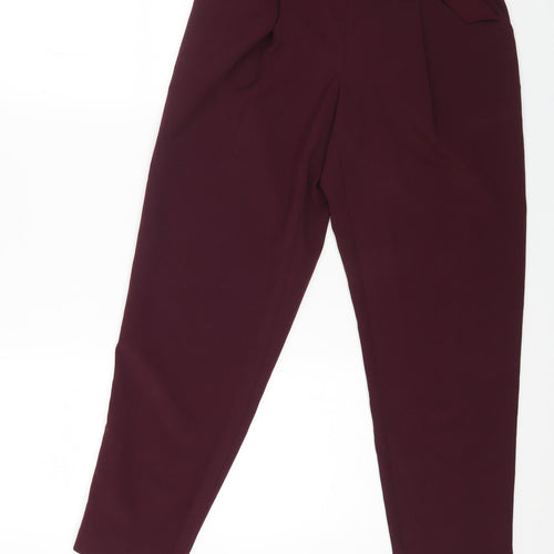 New Look Womens Purple Polyester Trousers Size 8 L24 in Regular Zip