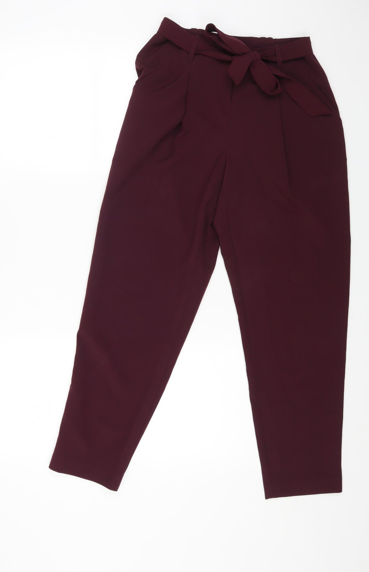 New Look Womens Purple Polyester Trousers Size 8 L24 in Regular Zip