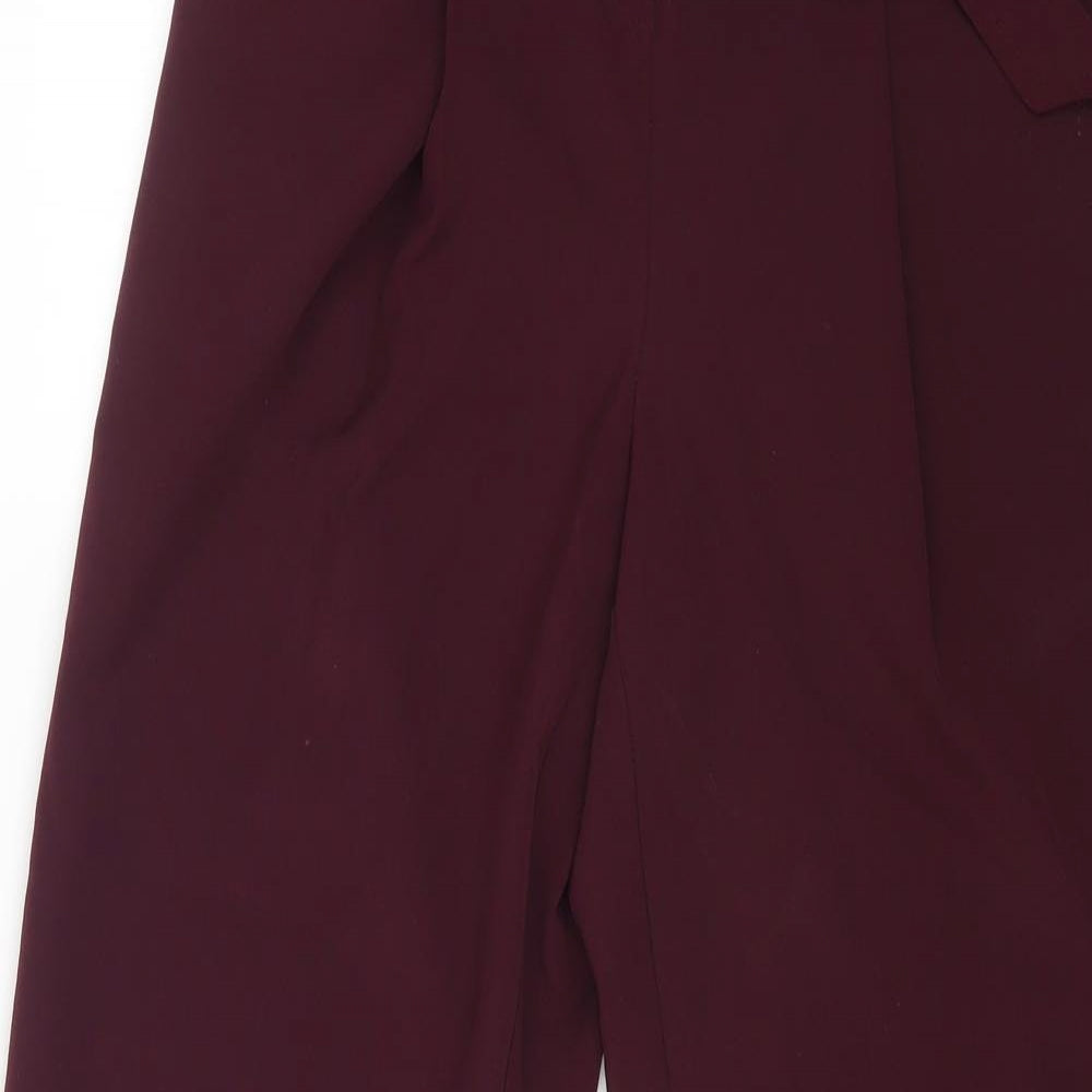New Look Womens Purple Polyester Trousers Size 8 L24 in Regular Zip