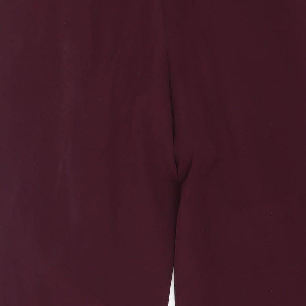 New Look Womens Purple Polyester Trousers Size 8 L24 in Regular Zip