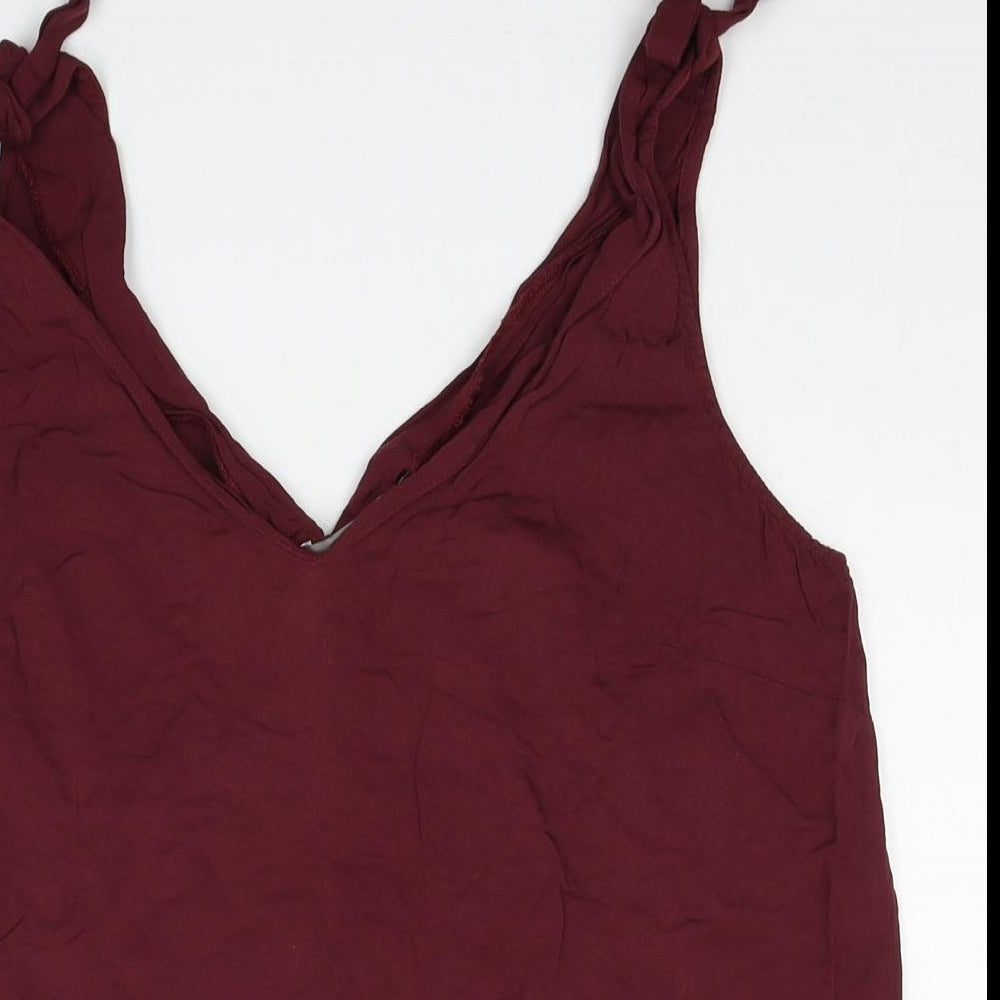 Oasis Womens Red Viscose Camisole Tank Size 16 V-Neck