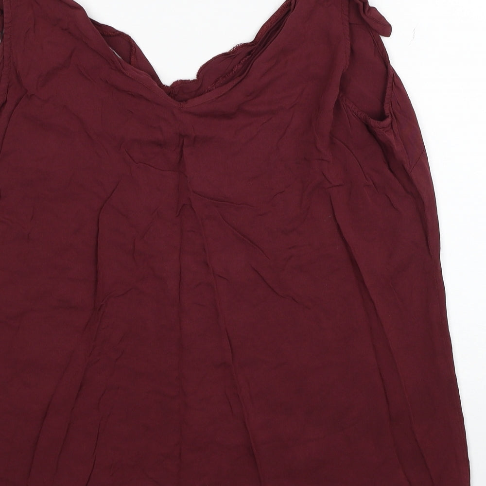 Oasis Womens Red Viscose Camisole Tank Size 16 V-Neck