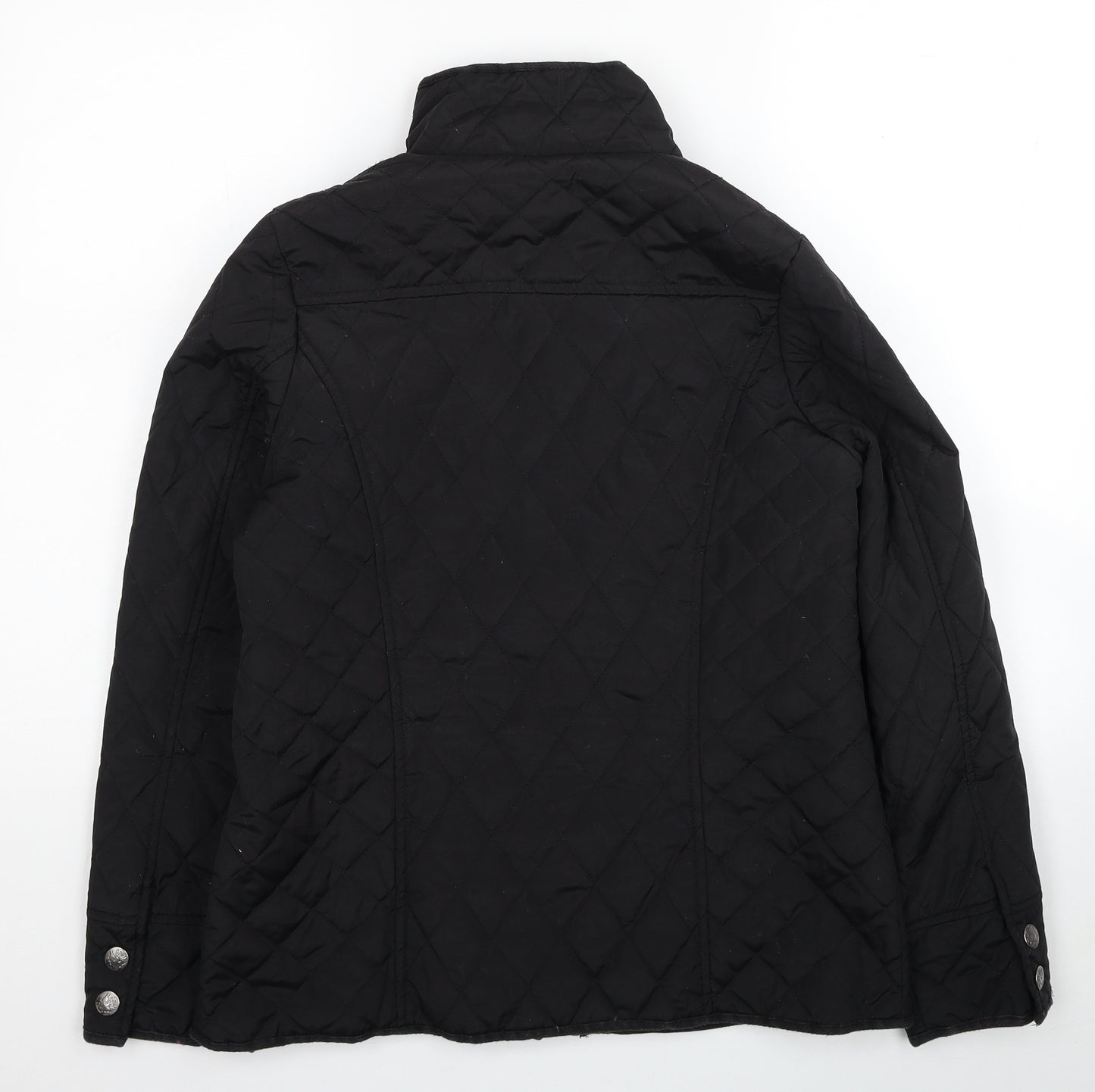 DASH Womens Black Quilted Coat Size 12 Zip