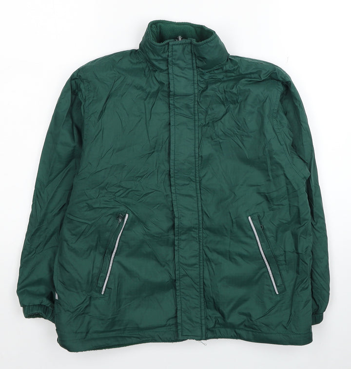Snowgoose Boys Green Windbreaker Coat Size 7-8 Years Zip