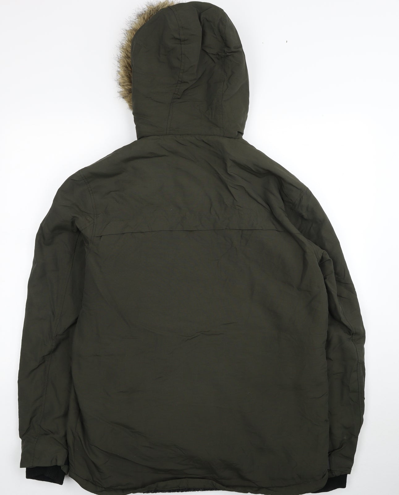 George Mens Green Windbreaker Coat Size M Zip