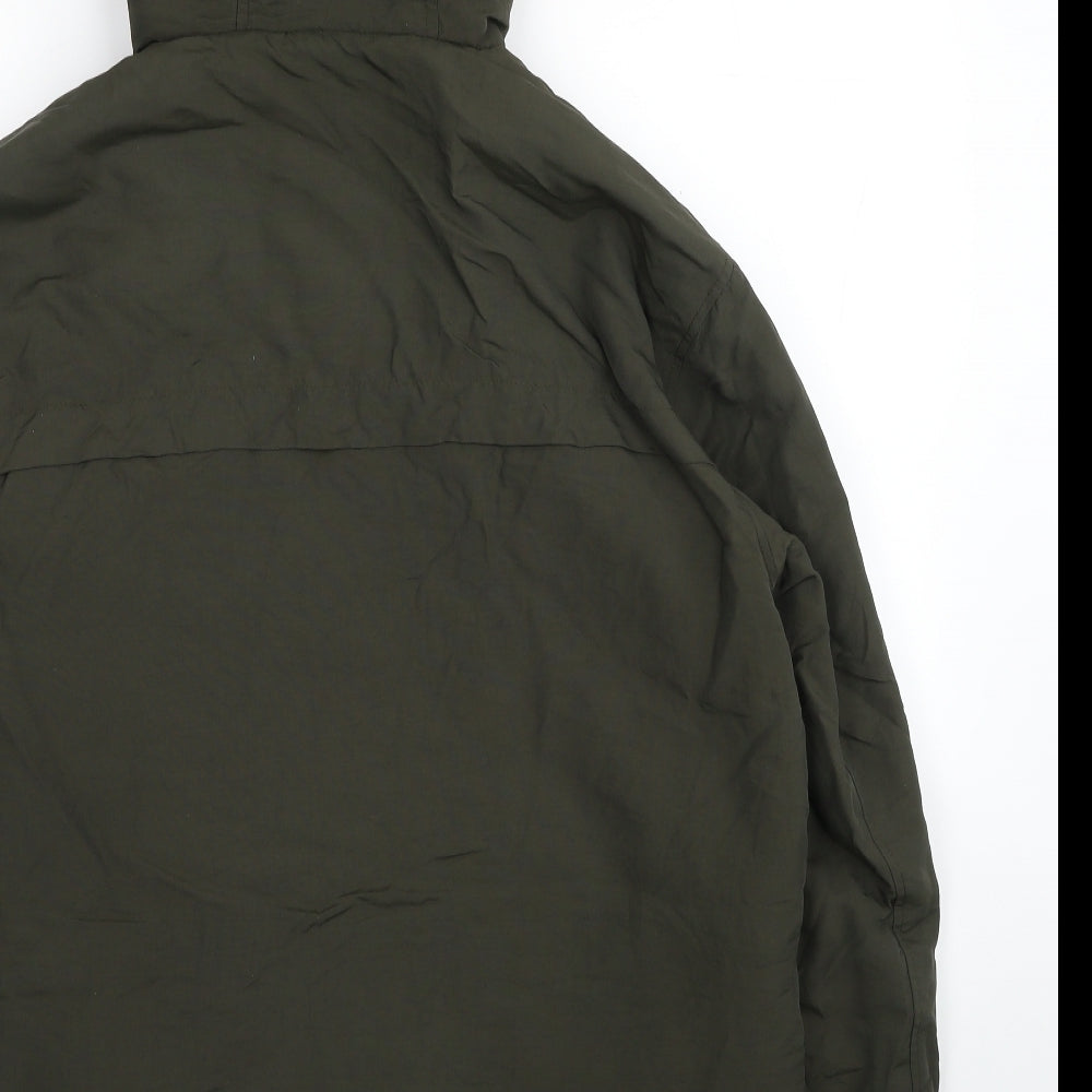George Mens Green Windbreaker Coat Size M Zip