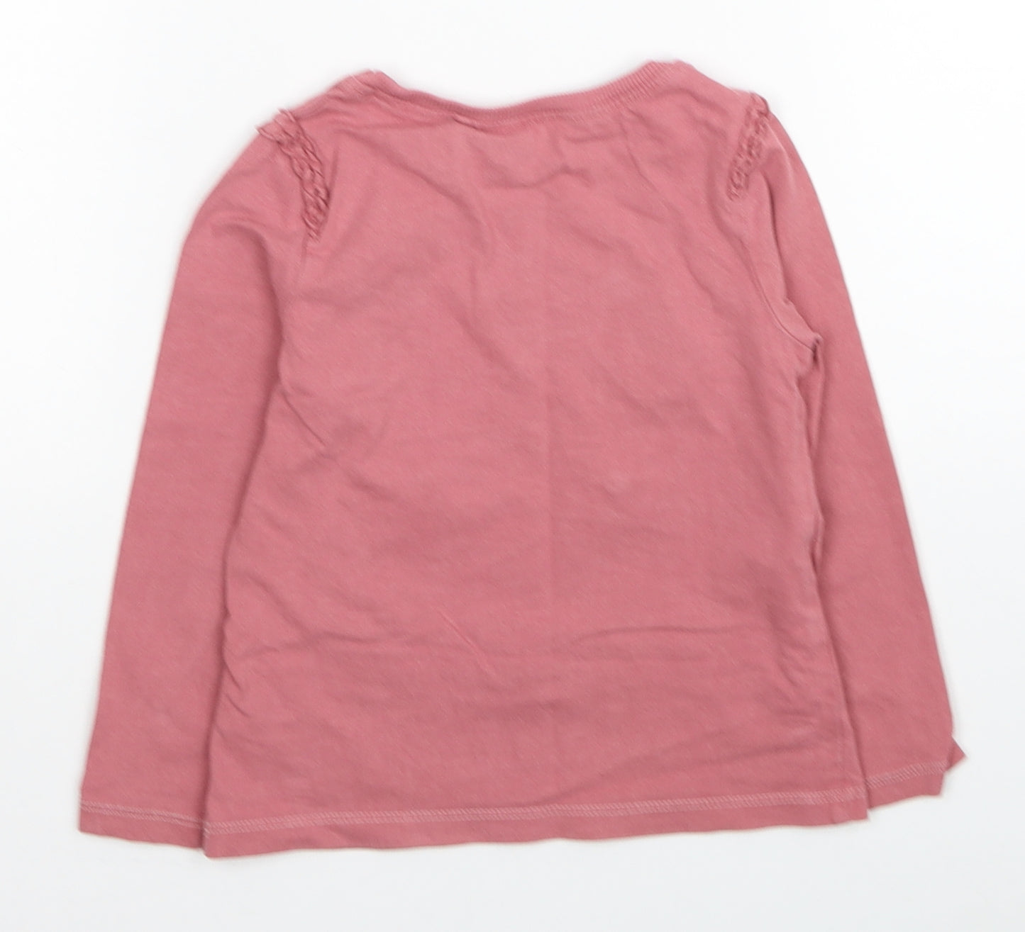 NEXT Girls Pink Cotton Pullover Casual Size 3-4 Years Roll Neck Pullover - Best Friends Forever Bunny Rabbits