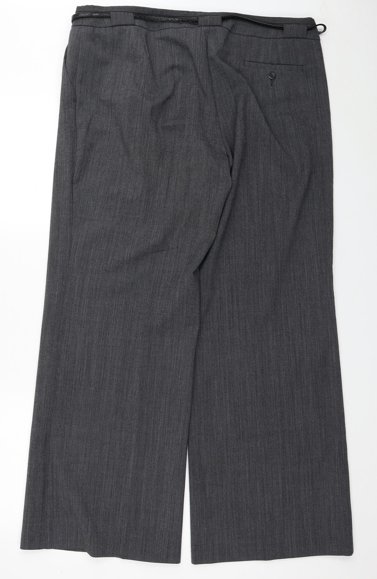 Marks and Spencer Womens Grey Polyester Trousers Size 18 L29 in Regular Zip