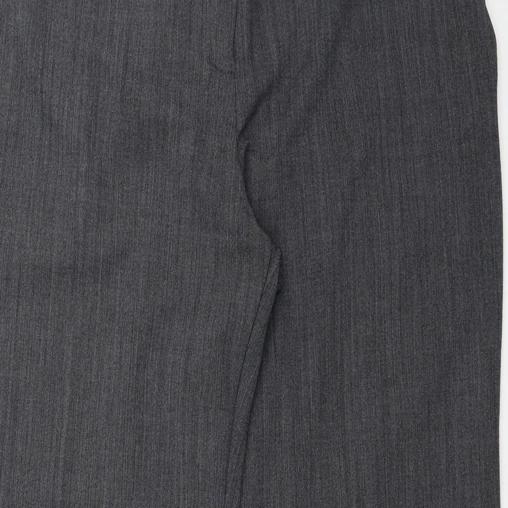 Marks and Spencer Womens Grey Polyester Trousers Size 18 L29 in Regular Zip