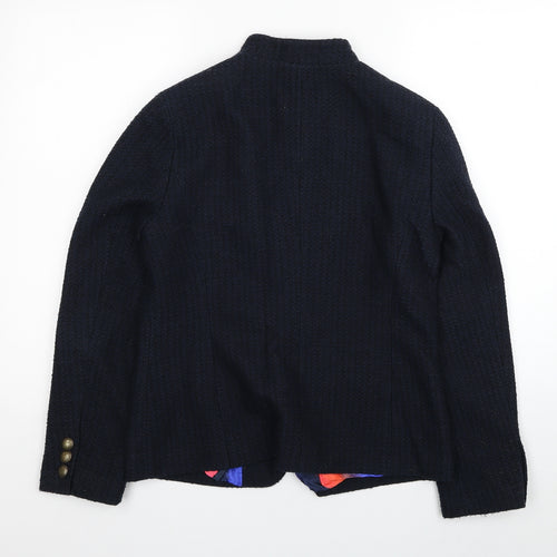 Per Una Womens Blue Pea Coat Coat Size 10 Button