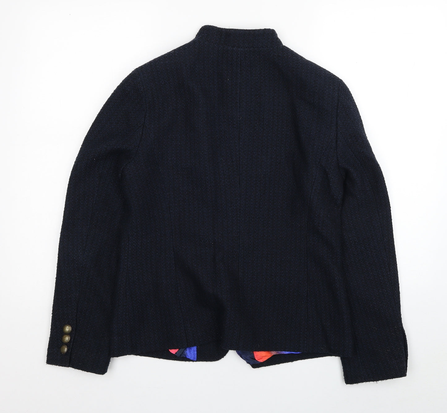 Per Una Womens Blue Pea Coat Coat Size 10 Button