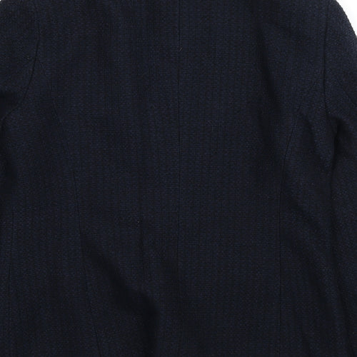 Per Una Womens Blue Pea Coat Coat Size 10 Button