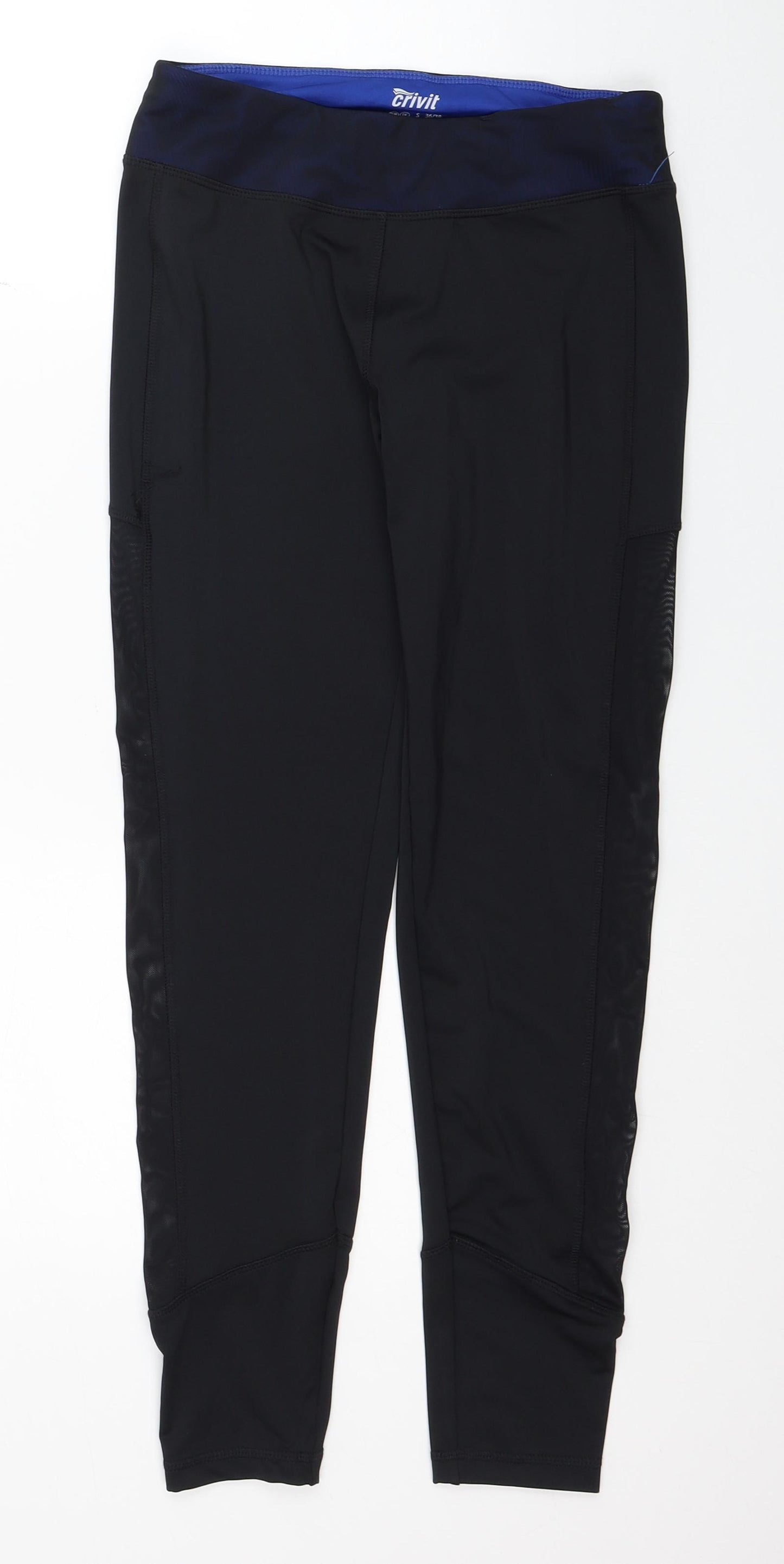 Crivit Womens Black Polyester Pedal Pusher Leggings Size 8 L26 in Regular Pullover - Size 8-10