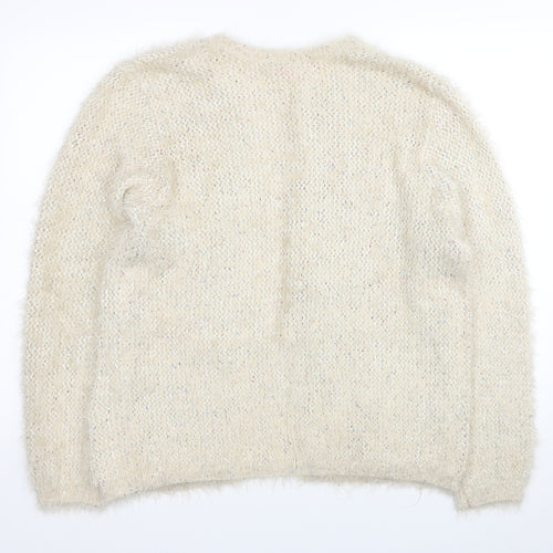 Monsoon Womens Beige Scoop Neck Polyester Cardigan Jumper Size 16