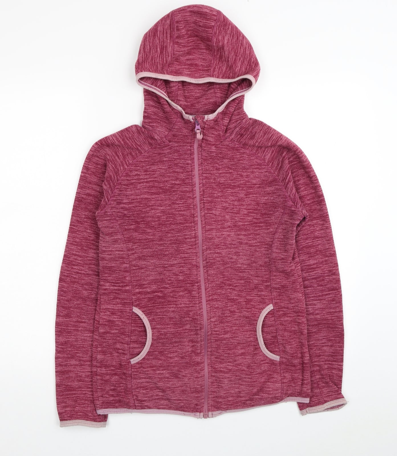 Mountain Warehouse Womens Pink Polyester Full Zip Hoodie Size 10 Zip