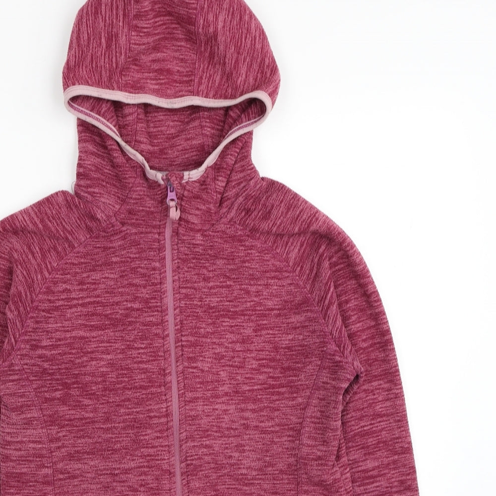 Mountain Warehouse Womens Pink Polyester Full Zip Hoodie Size 10 Zip