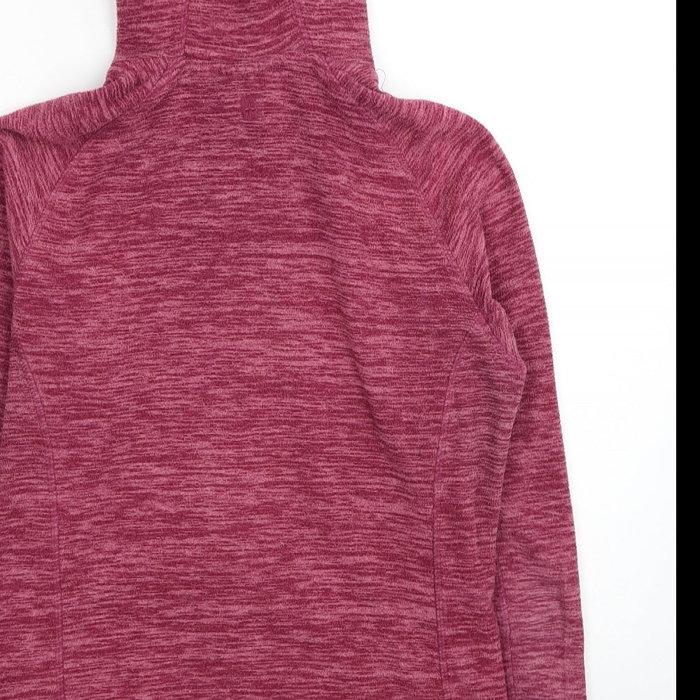 Mountain Warehouse Womens Pink Polyester Full Zip Hoodie Size 10 Zip