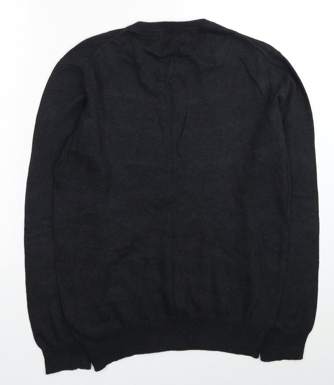 French Connection Mens Grey Round Neck Cotton Pullover Jumper Size XS