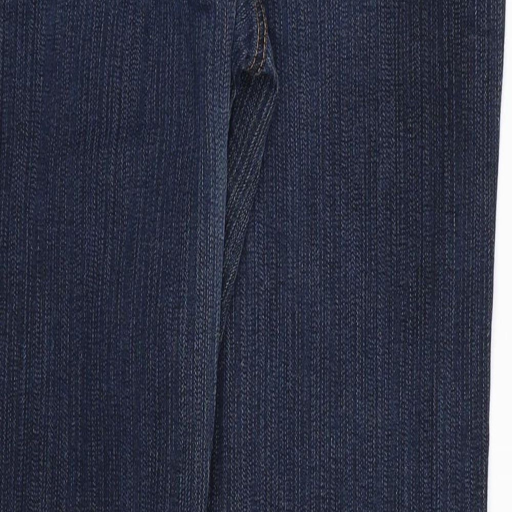 Easy Womens Blue Cotton Bootcut Jeans Size 12 L28 in Regular Zip
