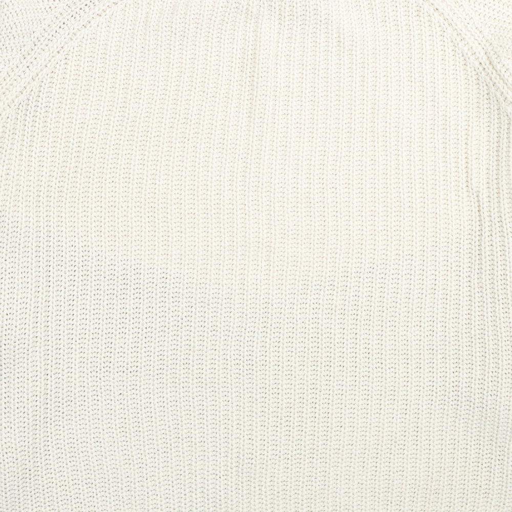 NEXT Womens Beige Round Neck Cotton Pullover Jumper Size L - Colorblock