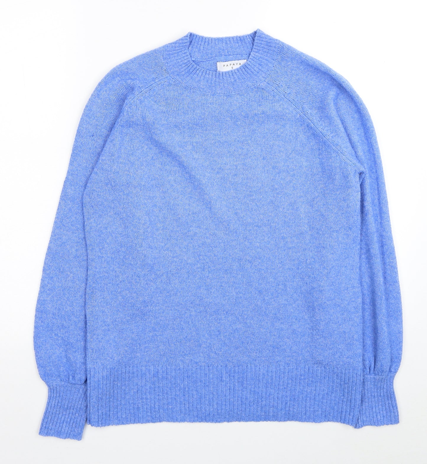 Papaya Womens Blue Round Neck Polyester Pullover Jumper Size S