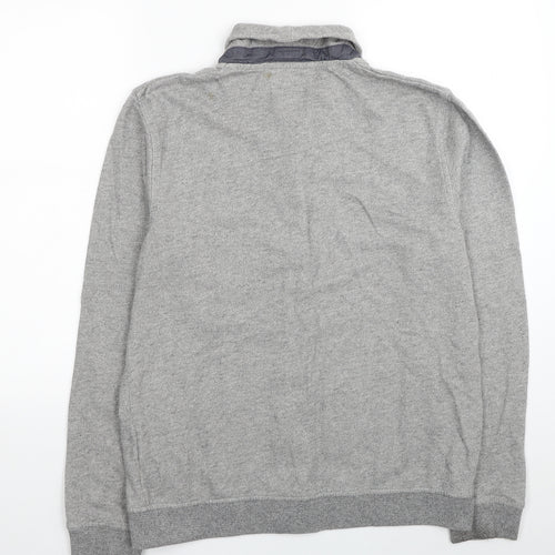 Ted Baker Mens Grey Collared Cotton Cardigan Jumper Size 2XL - Brand Label Size 6