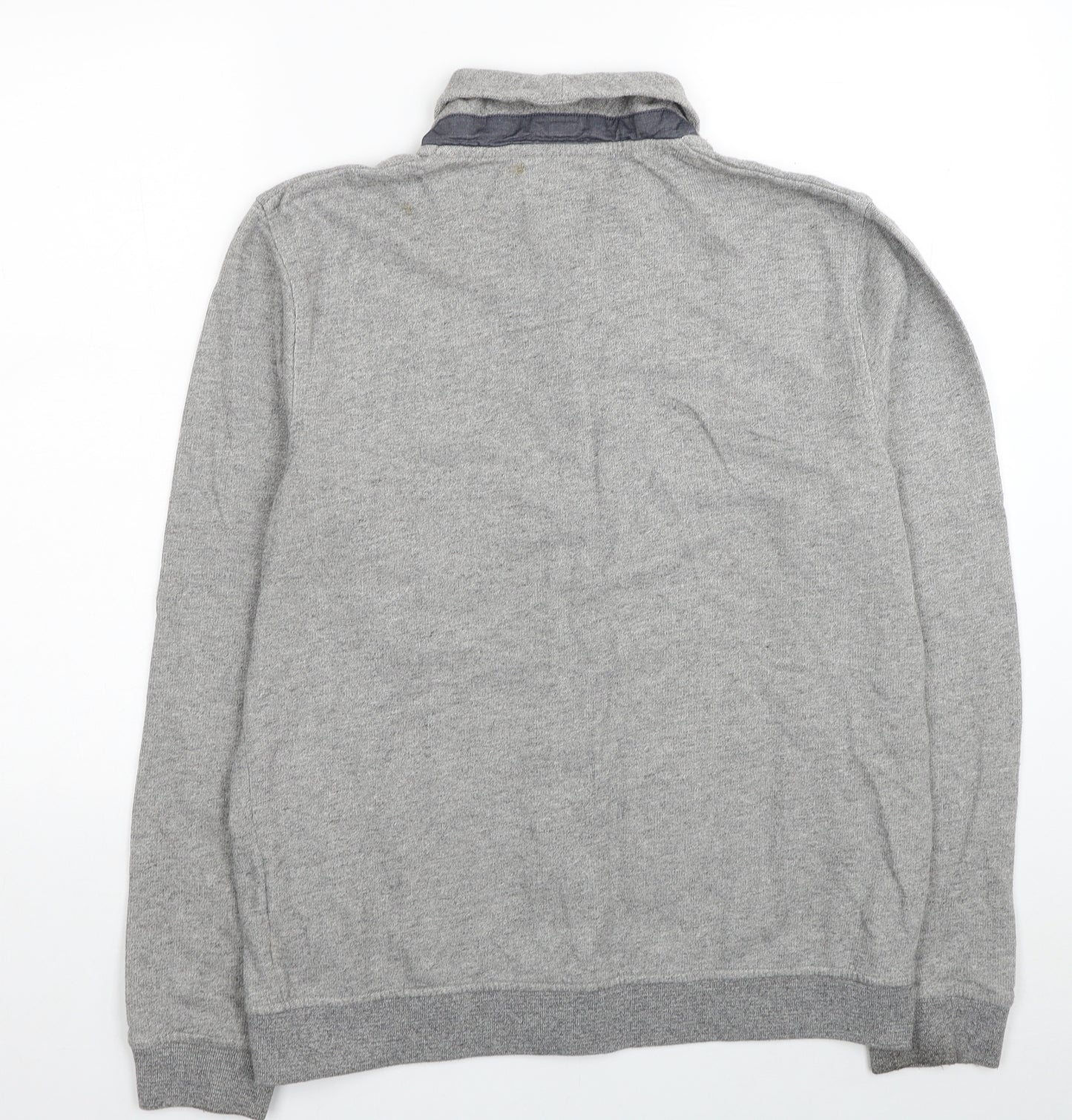 Ted Baker Mens Grey Collared Cotton Cardigan Jumper Size 2XL - Brand Label Size 6