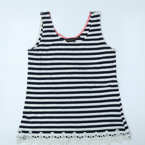 Dorothy Perkins Girls Multicoloured Striped 100% Cotton Jersey Tank Size 14 Years Scoop Neck Pullover
