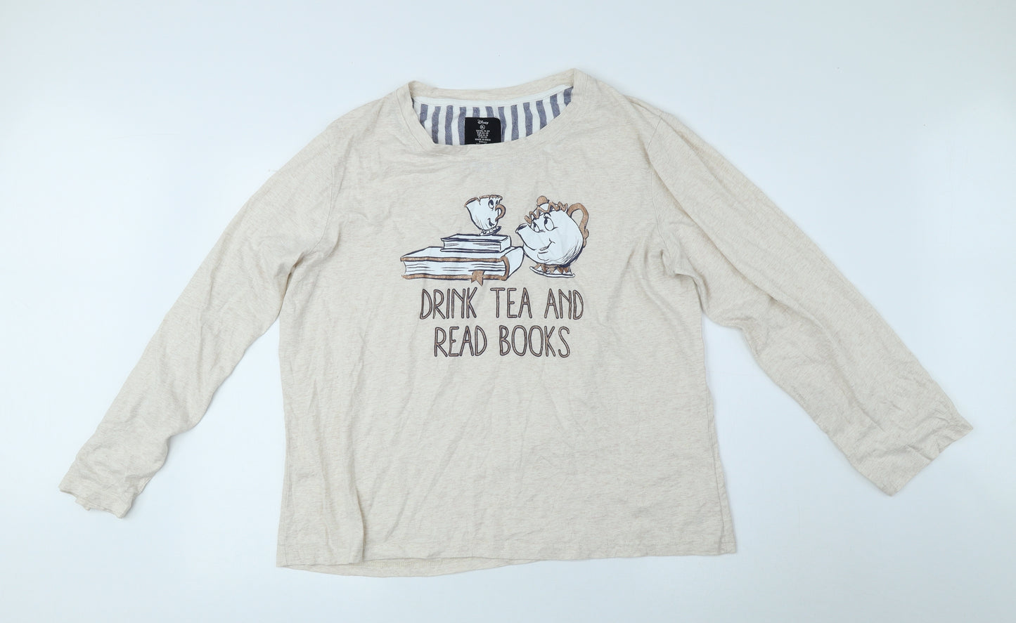 Disney Womens Beige Cotton Jersey T-Shirt Size 18 Round Neck - Size 18/20, Disney, Teapot