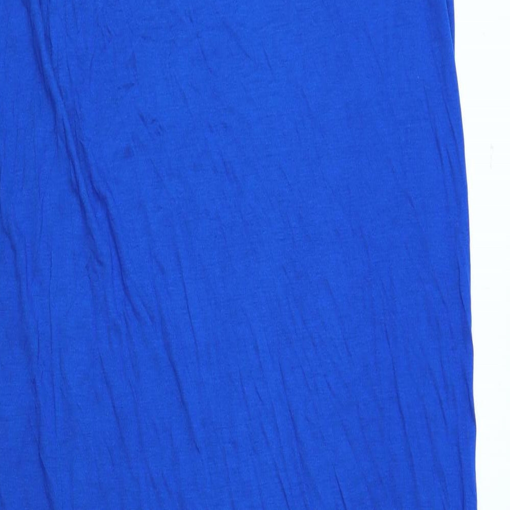 Marks and Spencer Womens Blue Viscose Tank Dress Size 16 Square Neck Pullover