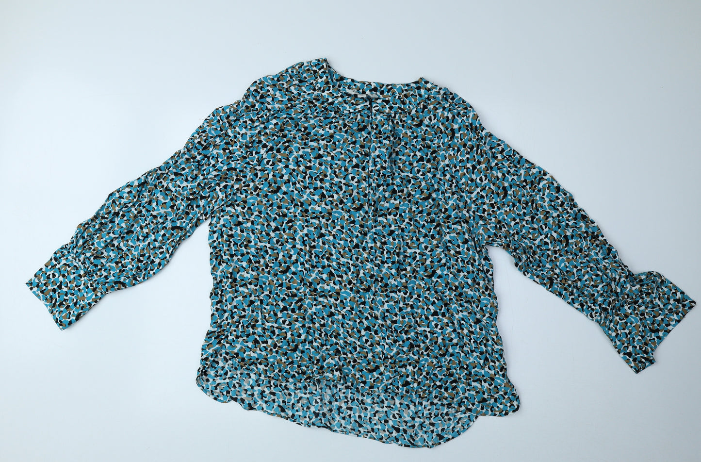 Autograph Womens Multicoloured Geometric Viscose Jersey Blouse Size 16 Round Neck