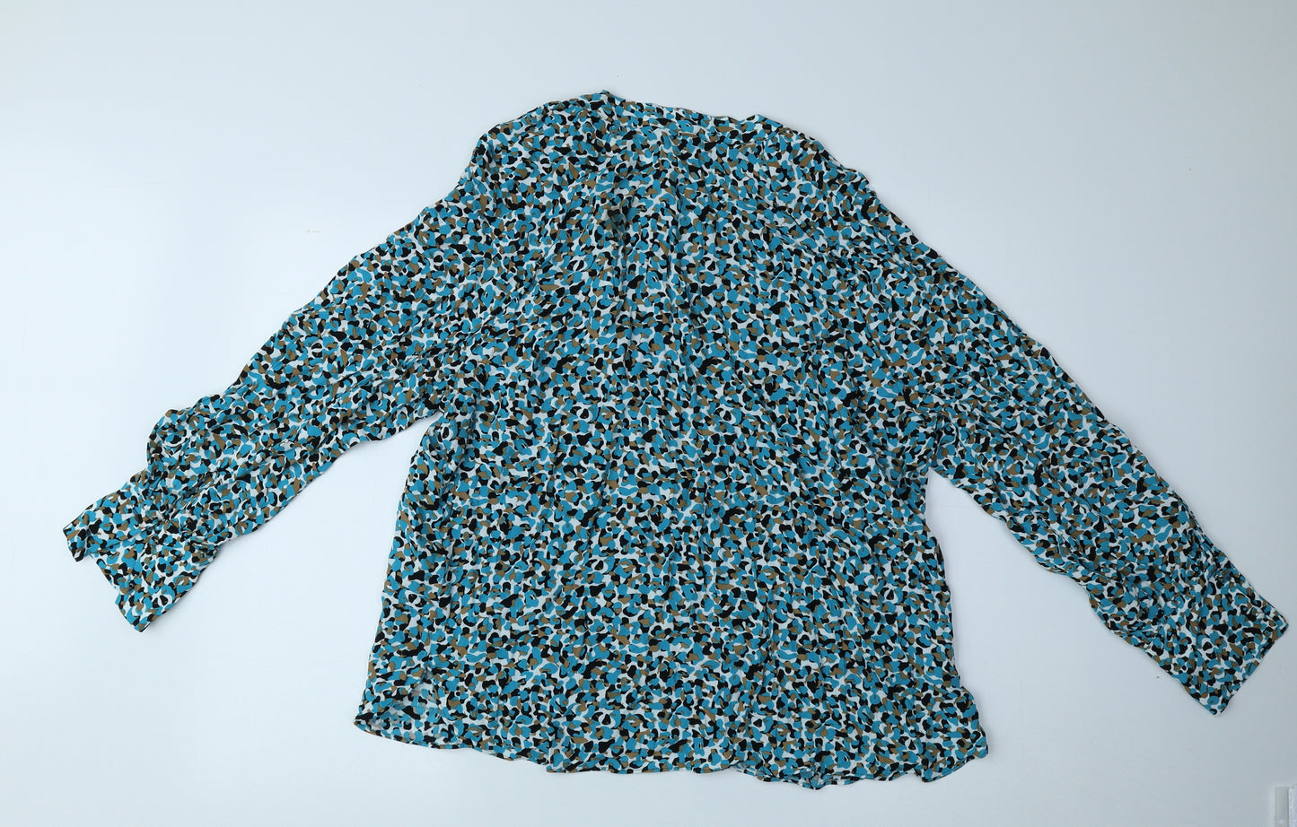 Autograph Womens Multicoloured Geometric Viscose Jersey Blouse Size 16 Round Neck