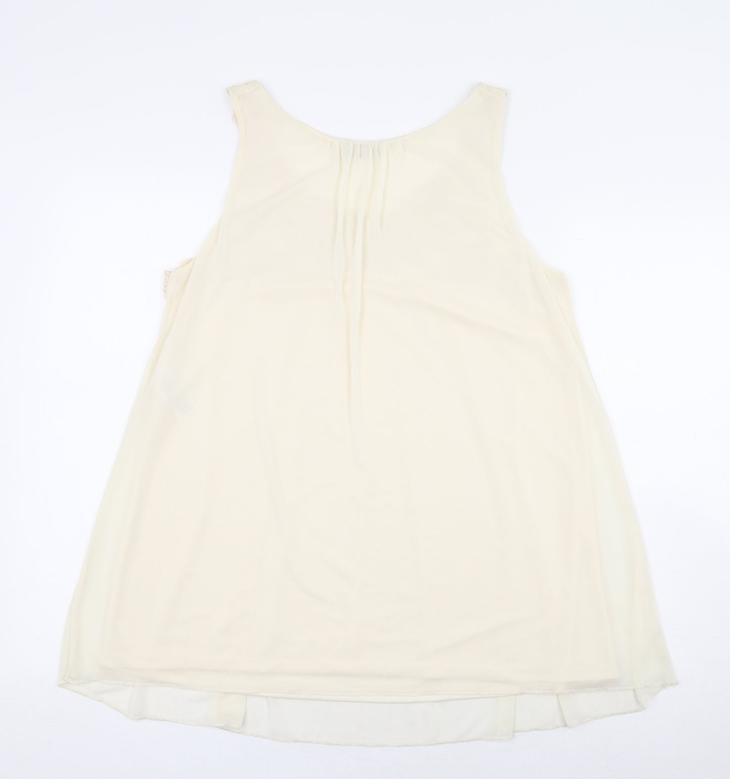 Miss Selfridge Womens White Polyester Basic Blouse Size 14 V-Neck - Cream