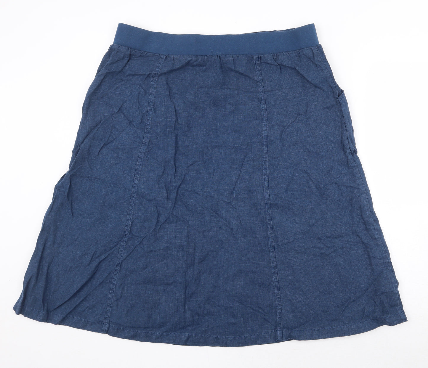 Seasalt Cornwall Womens Blue Linen A-Line Skirt Size 16