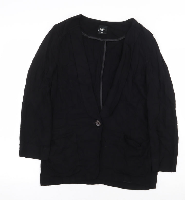 Oasis Womens Black Jacket Blazer Size 10 Button