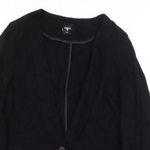 Oasis Womens Black Jacket Blazer Size 10 Button