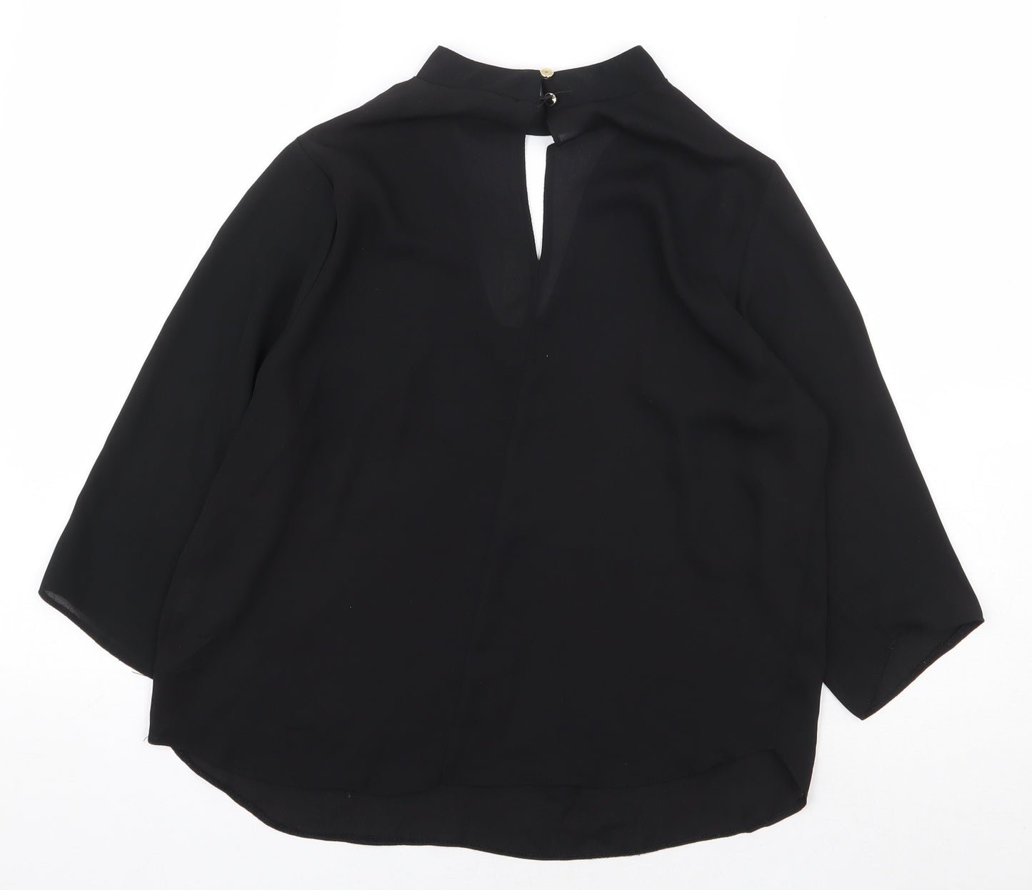 Atmosphere Womens Black Polyester Basic Blouse Size 10 Mock Neck