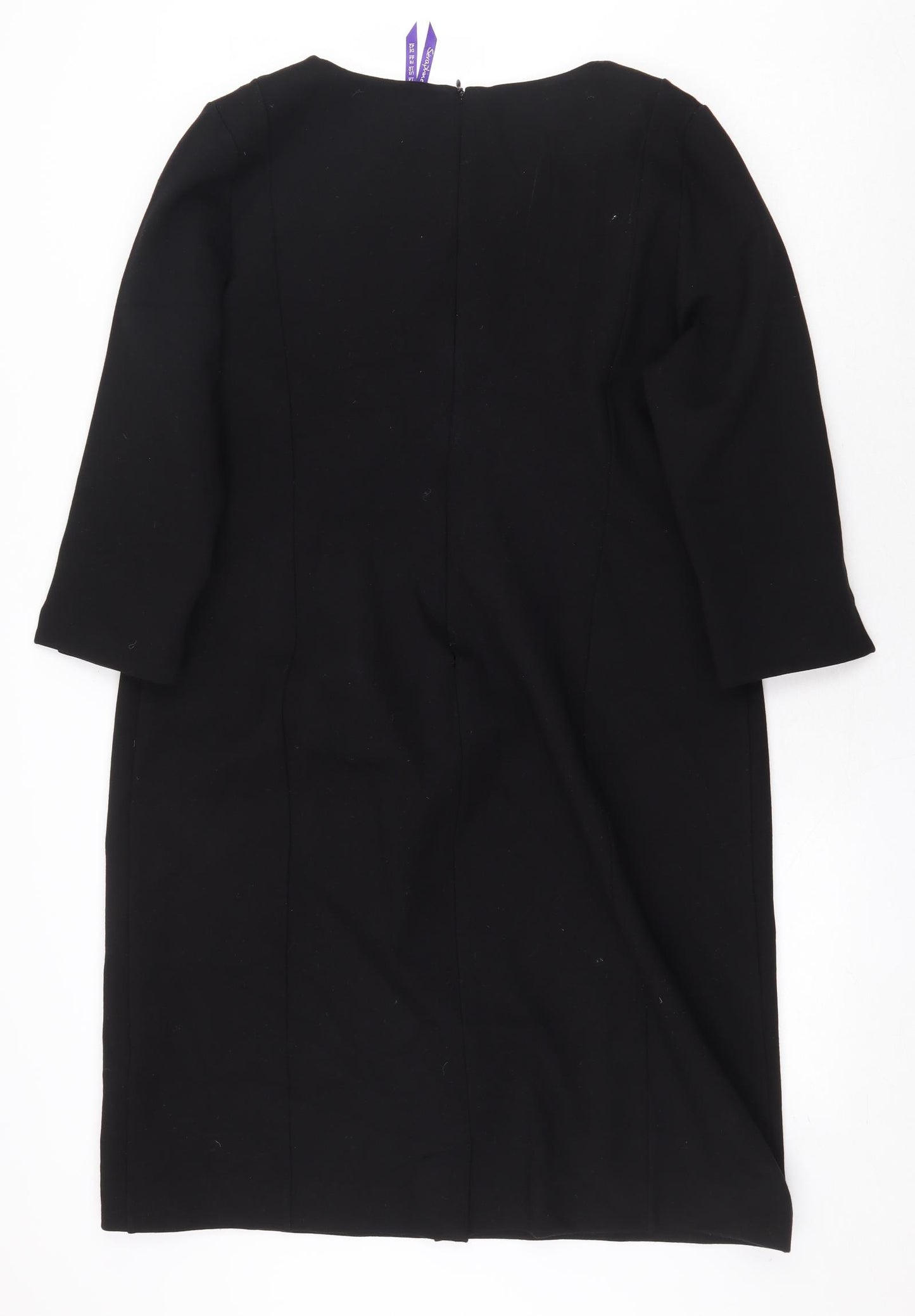 Seraphine Womens Black Viscose A-Line Size 14 V-Neck Zip