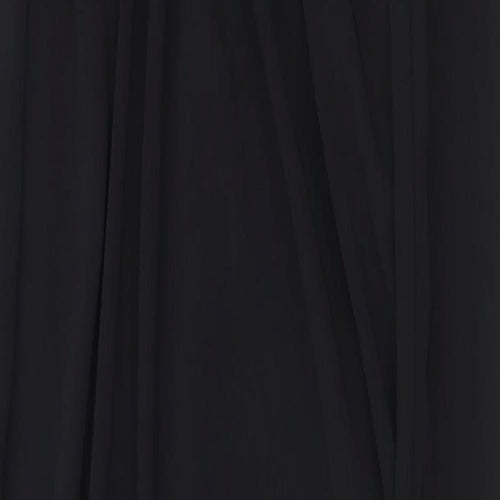 Zara Womens Black Polyester Ball Gown Size S Boat Neck Tie