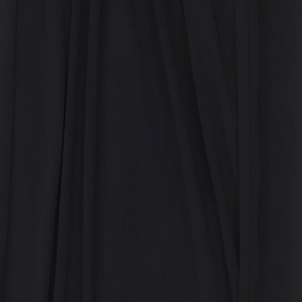 Zara Womens Black Polyester Ball Gown Size S Boat Neck Tie