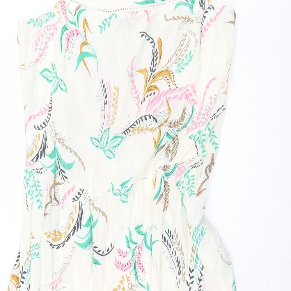 Marks and Spencer Womens White Floral Viscose Maxi Size 12 Off the Shoulder Pullover