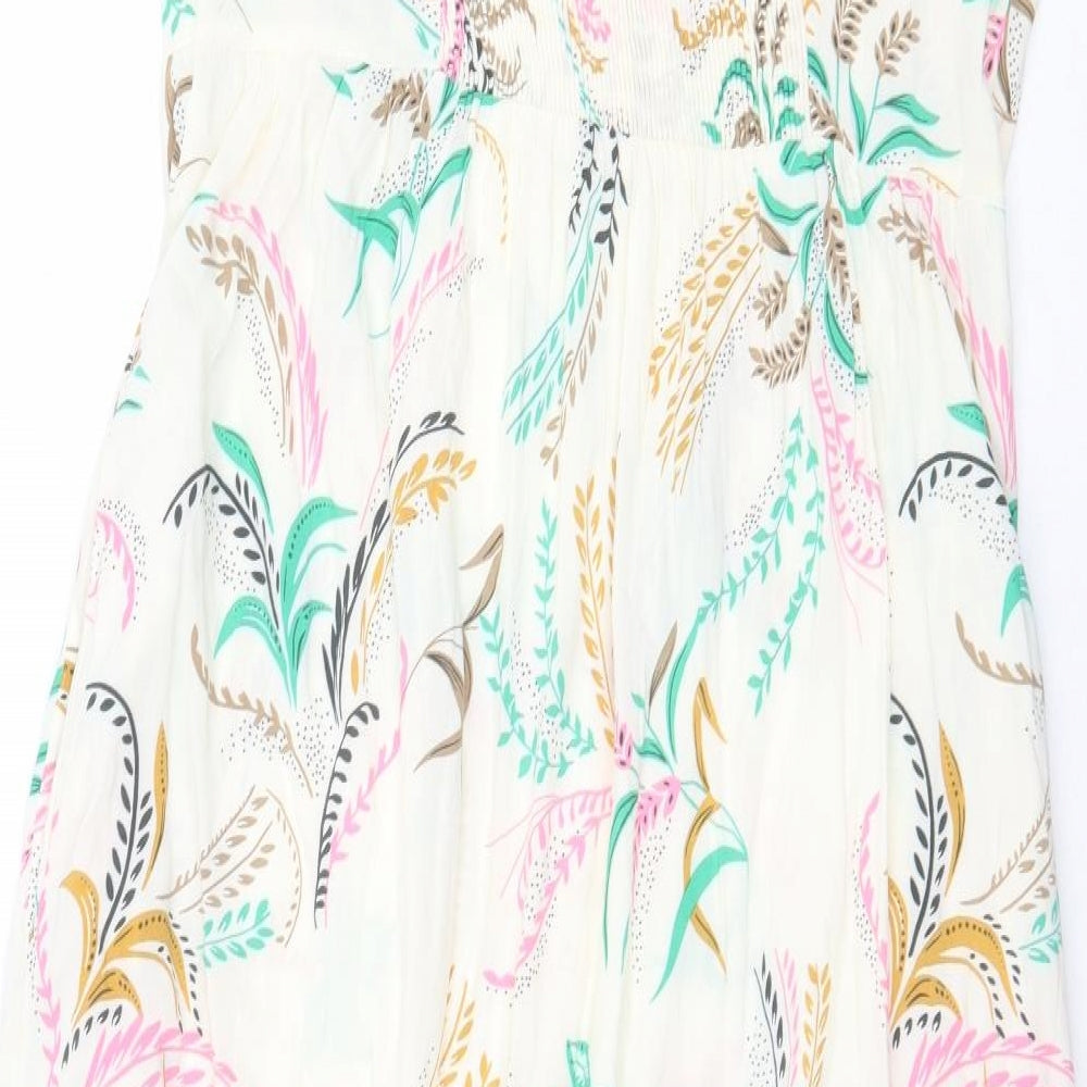 Marks and Spencer Womens White Floral Viscose Maxi Size 12 Off the Shoulder Pullover