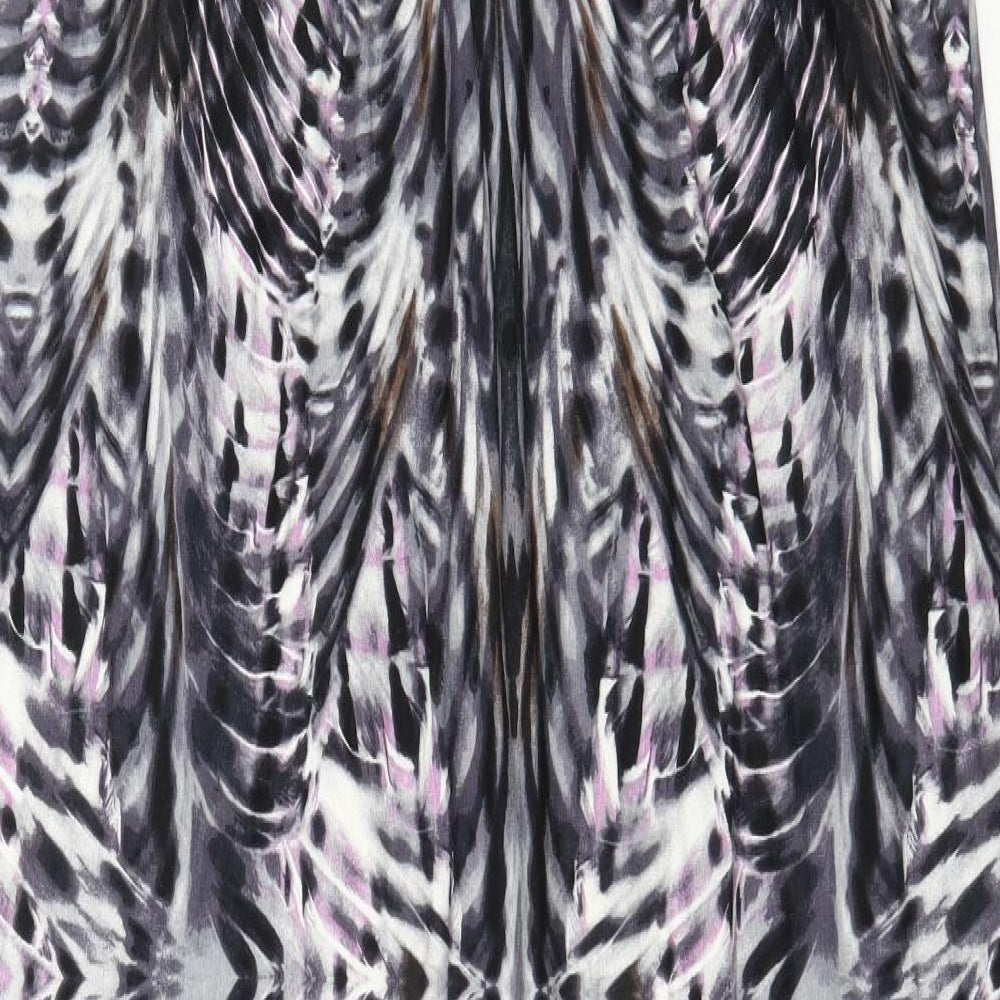 Per Una Womens Grey Animal Print Viscose Maxi Size 14 V-Neck Pullover