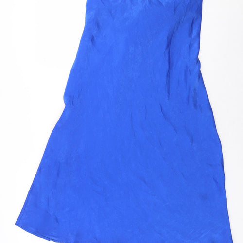 F&F Womens Blue Polyester A-Line Size 14 Off the Shoulder Tie