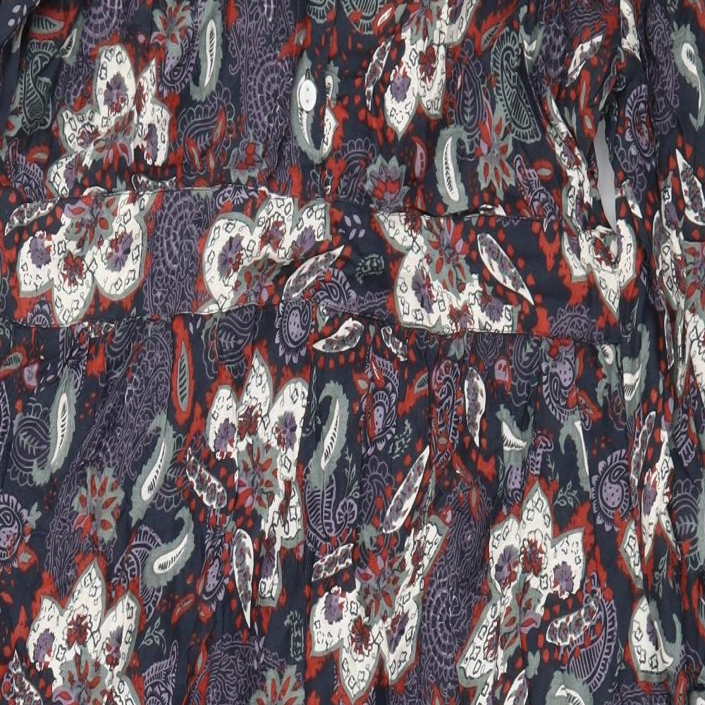 The Vermont Country Store Womens Multicoloured Paisley Rayon Kaftan Size M V-Neck Pullover