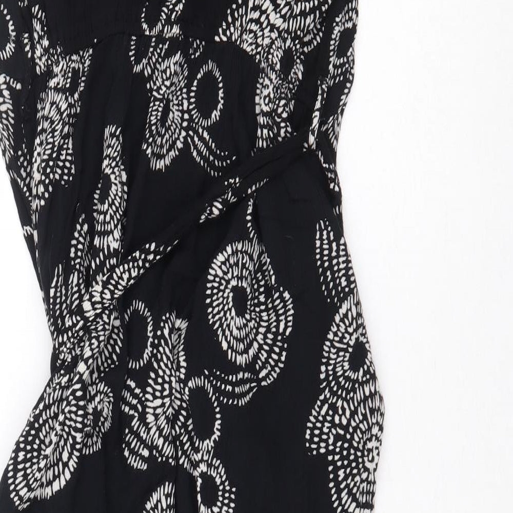 River Island Womens Black Geometric Viscose Maxi Size 8 Off the Shoulder Pullover - Slit