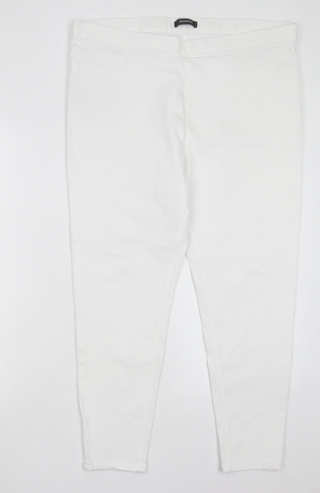 Marks and Spencer Womens White Cotton Jegging Trousers Size 20 L26 in Regular