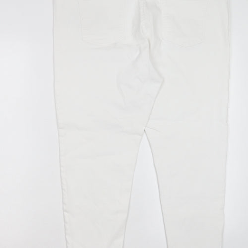 Marks and Spencer Womens White Cotton Jegging Trousers Size 20 L26 in Regular