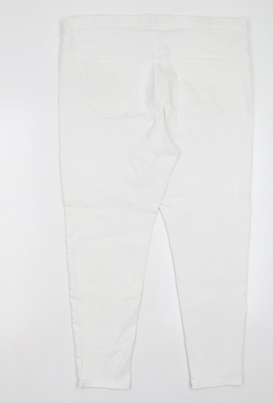 Marks and Spencer Womens White Cotton Jegging Trousers Size 20 L26 in Regular