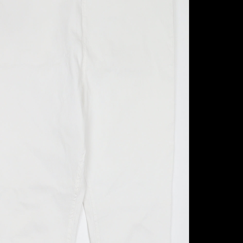 Marks and Spencer Womens White Cotton Jegging Trousers Size 20 L26 in Regular